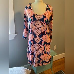 Lily Pulitzer Flamingo Print Swim Cover-Up Dress.